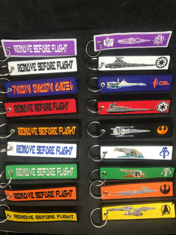 Sci-Fi Remove Before Flight Keychains