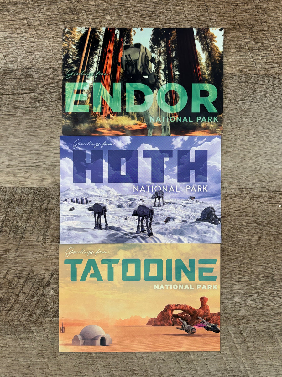 Star Wars National Park Postcard Set – Red Flag Workshop