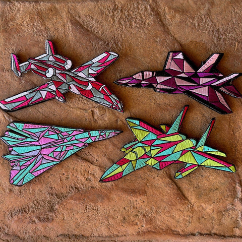 Geometric Aircraft Patch Set V4- Shades of Pink