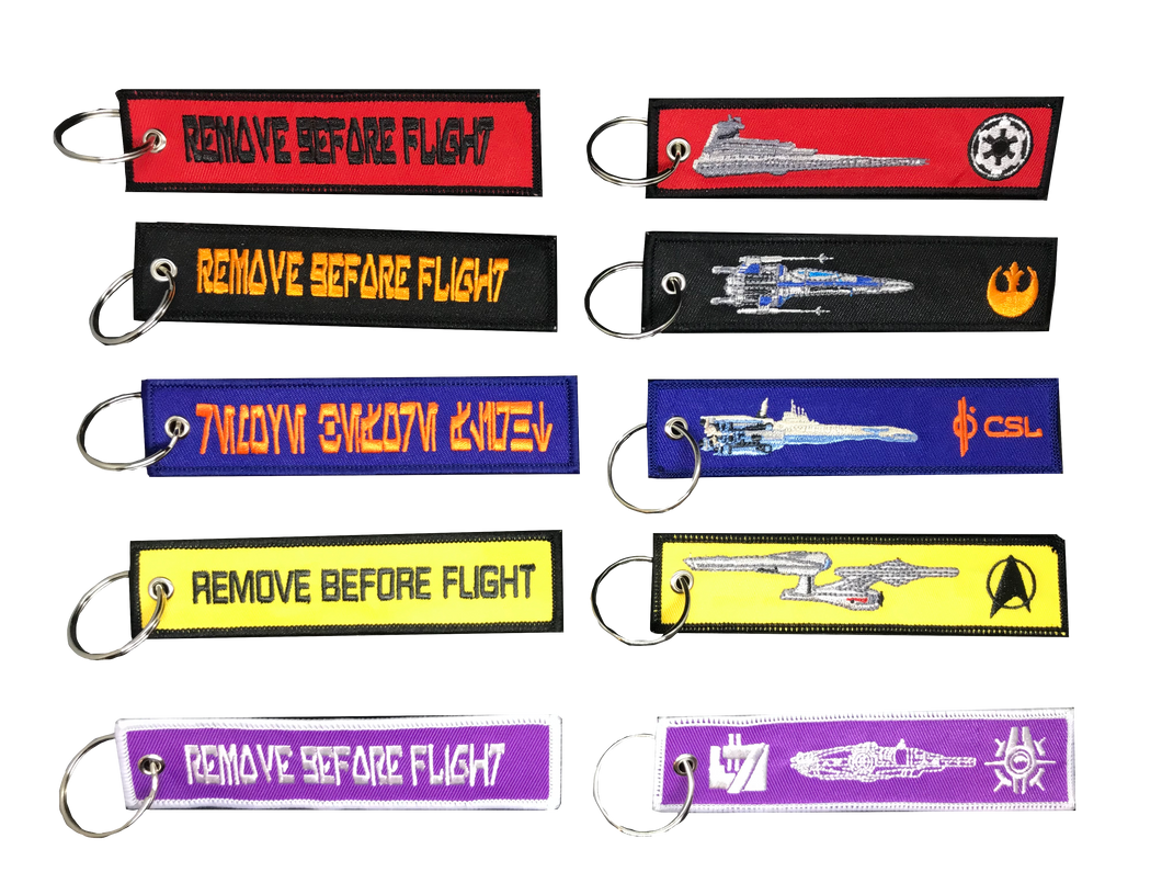 Sci-Fi Remove Before Flight Keychains
