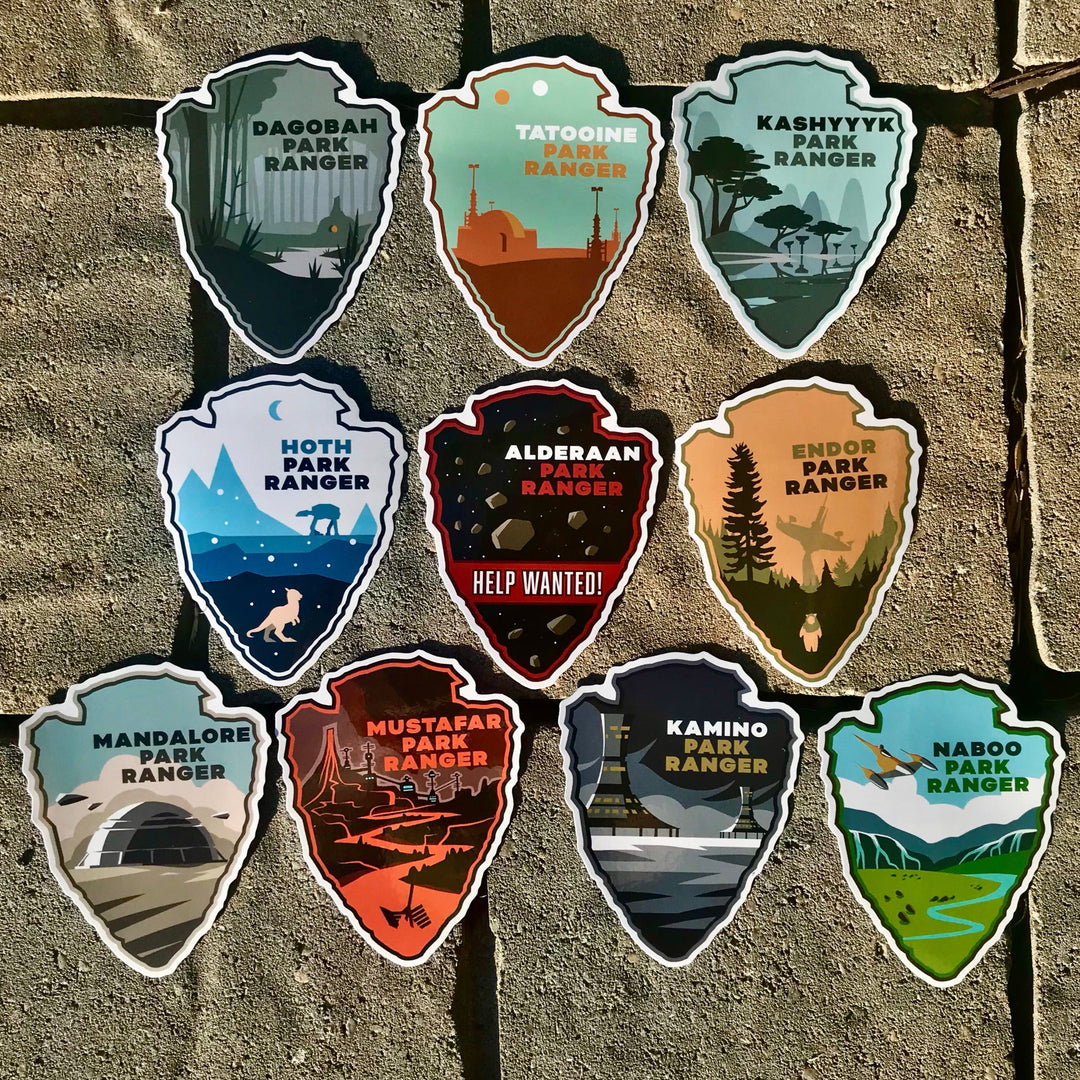 Star Wars Park Ranger, 10 Fictional Park Ranger Stickers – Red Flag ...
